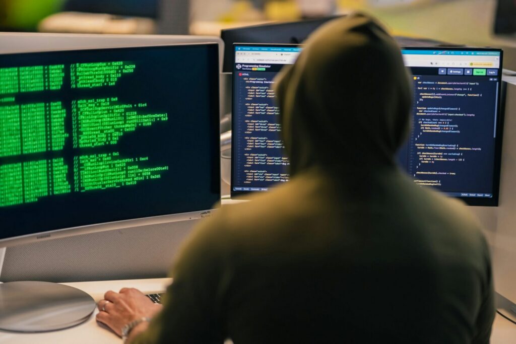 depicting cybersecurity and hacking themes.